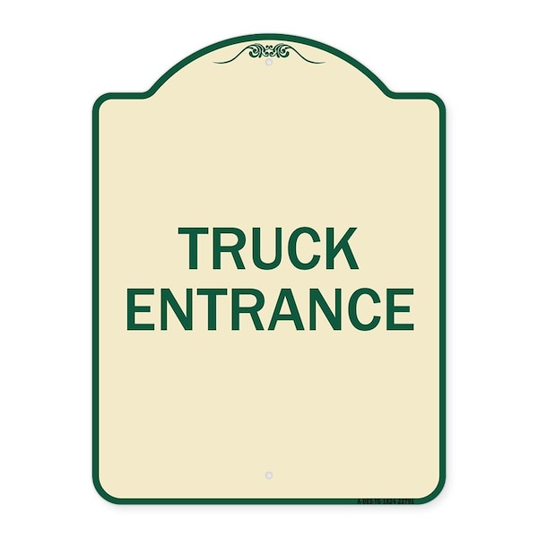 Traffic Entrance Truck Entrance Heavy-Gauge Aluminum Architectural Sign, 24" x 18", TG-1824-22791
